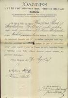 1887 Simor János papírján Csernoch János aláírása