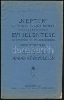 1918 A Neptun Budapesti Evezős Egylet évi jelentése. 14 p + 1 kihajtható tábla