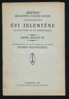 1922 A Neptun Budapesti Evezős Egylet évi jelentése. 27 p + 1 kihajtható tábla