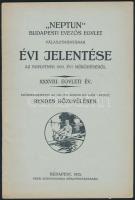 1923 A Neptun Budapesti Evezős Egylet évi jelentése. 23 p + 1 kihajtható tábla