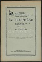 1925 A Neptun Budapesti Evezős Egylet évi jelentése. 32 p + 1 kihajtható tábla