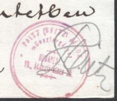 1930 Bp., Paitz János műesztergályos, dákó, tekeasztal és elefántcsont-tekegolyó kereskedő saját kez...