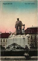 1914 Nagybecskerek, Zrenjanin, Veliki Beckerek; Kiss Ernő aradi vértanú szobor 1919-ben (felrobbantották). Strelinger Márk kiadása / statue (demolished in 1919)