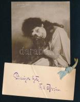 Bajor Gizi (1893-1951) színésznő aláírása fotólaphoz csatolt papírlapon