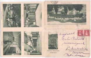 1934 Mariánské Lázne, Marienbad; Hotel Wagner. 4-tiled folding advertising postcards