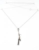 Ezüst(Ag) nyaklánc Pinokkio medállal, jelzett, h: 38 cm, nettó: 3,6 g