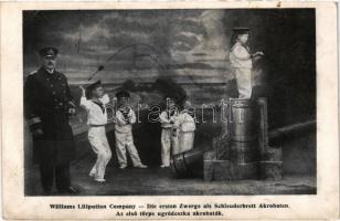 Az első törpe ugródeszka akrobaták, cirkusz / Williams Liliputian Company - Die Erste Zwerge als Schleuderbrett Akrobaten / circus acrobats (EK)