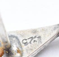 Ezüst(Ag) ékszerszett, karkötő, gyűrű, fülbevalópár, jelzett, bruttó: 16,4 g