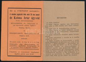 cca 1930 Útmutató joghallgatók és jogszigorlók számára. 72p. Fűzve kiadói borítóval