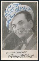 Rátonyi Róbert (1923-1992) színész saját kezű dedikációja és aláírása egy fotónyomaton 9x12 cm