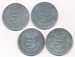 1947. 5Ft Ag "Kossuth" (4x) T:2-,3 patina Adamo F8.1