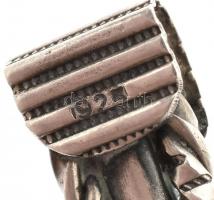 Ezüst(Ag) kövekkel díszített csavart karperec, jelzett, d: 5,5 cm, bruttó: 28,6 g