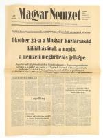 1989 Magyar Nemzet LII. évf. 248. sz., 1989. okt. 21. "Október 23-a a Magyar Köztársaság kikiáltásának a napja, a nemzeti megbékélés jelképe." Szerk.: Soltész István. Bp., Athenaeum, 16 p.