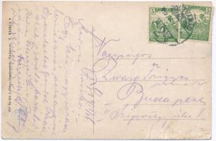 1919 Nagyvárad, Oradea; Szigligeti színház az Emke kávéházzal, Adria biztosító. Vasúti levelezőlapár...