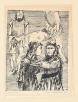 Kádár János Miklós (1939-), 4 db rézkarc: Brecht, Mutter Courage I., Brecht ill. II., Brecht ill. II...