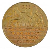 Fritz Mihály (1947-) 1986. 30. Nemzetközi Barátság Maraton - Szeged egyoldalas bronz emlékérem (60mm) T:1- patina