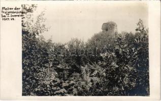 1917 Turnu Severin, Szörényvár; Pfeiter der Trajansbrücke / Traian bridge ruins. photo