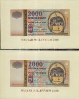 2000. 2000Ft "Millenium" (2x) egymásutáni sorszámmal, díszcsomagolásban (egyik sérült) T:I