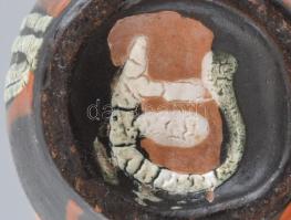 Dybisewszky Pál (1917-1978): Retro váza. Mázas kerámia. jelzett, hibátlan m: 28cm