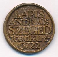 Lapis András (1942-) DN Lapis András Szeged, Török u. 3. 6722 kétoldalas bronz névjegyérem (30mm) T:1- kis ph