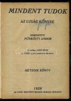 1928 A Mindent tudok ifjúsági könyv teljes évfolyama, bekötve