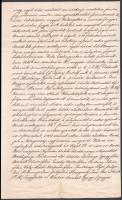 1861 Nyitra (Felvidék), vármegyei elöljárók által kiadott okiratról kézzel írt korabeli ismertető le...