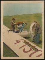 1953 Repülős újság eredeti színezett címlapfotója, rajta a Június 18 R-22S géppel, kartonon, jó állapotban, 23,5×17 cm