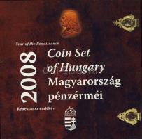 2008. 1Ft-100Ft 7klf db + Mátyás denár Ag fantáziaverete "Reneszánsz emlékév" szettben T:P...