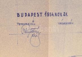 1934 Szirmai Emilné Bp. XI. ker. Diószegi út 43. sz. családi ház Rényi István építész általi terve, ...