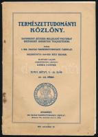 1916 Természettudományi Közlöny 2 száma, az egyik szakadozott