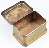 Art deco cukordoboz. Ezüstözött réz. Kopott 13x9x7 cm