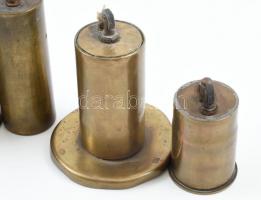 5 db egyedi készítésű réz öngyújtó, részben töltényhüvelyből