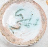 Gorka Géza (1894-1971): Habános váza. Korongozott cserép, csontszínű, repesztett (ún. Bidtel) alapmá...