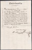 1828 Báró Podmaniczky Sándor által gróf Wartensleben Károlynak adott és saját kézzel aláírt kölcsön latin nyelvű nyugtája, szép állapotban