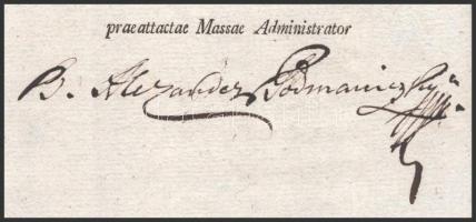 1828 Báró Podmaniczky Sándor által gróf Wartensleben Károlynak adott és saját kézzel aláírt kölcsön ...