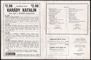 1969 Karády Katalin hangversenye. New York, Hunter College Assembly Hall, foltos, hajtott, 2 sztl. l...