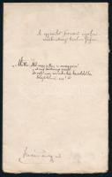 1896 Első Kecskeméti Millenáris Sárkány-eresztő Egyesület - humoros, sok aláírással ellátott kézirat a millennium megünneplése kapcsán, hajtva, jó állapotban