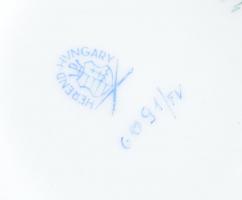 Herendi zöld Fleur de Indes (india kosaras) mintás bonbonier, kézzel festett, jelzett, rózsán apró l...