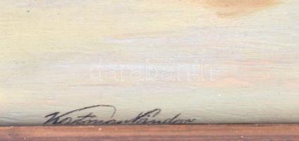 Katona Nándor (1864-1932): Tátrai táj. Olaj, fa, jelezve balra lent. Dekoratív, sérült fakeretben. 4...