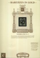 Hollandia 1852. 5C "III.Vilmos" modern aranyfóliás kiadásban, ismertető tanúsítvánnyal! Csak 9999db!