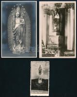 cca 1925 3 db fényképes a csíksomlyói (Erdély) Mária kegyszoborról, szép állapotban, 8,5×4,5 és 14×9 cm
