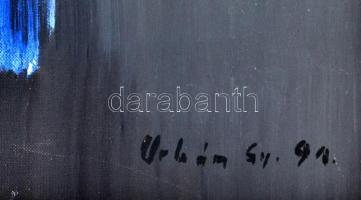 Urbán György (1936-2011): Etűd. Olaj, vászon, jelzett. Hátoldalon autográf felirattal, 60×81 cm. / o...
