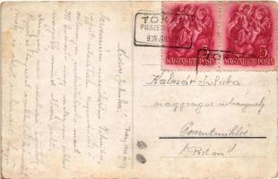 1938 Tokaj, Tisza és Bodrog összefolyása + "P.U. SZEKRÉNYBŐL" (EK)