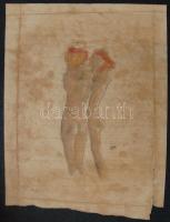 Egon Schiele 1911 jelzésű rajz vegyes technika 30x40cm