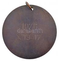 1976. "Kistelek 200 éves 1776-1976" egyoldalas, átlyukasztott bronz emlékérem karikán, hát...