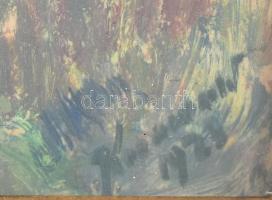 Kunwald Cézár (1870-1947): Balatoni táj. Olaj, karton. Jelezve jobbra lent. Dekoratív, üvegezett, ki...