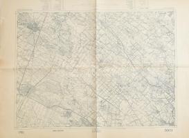 1919 Cegléd és környékének térképe, ideiglenes kiadás, 1:75.000, 47x63 cm