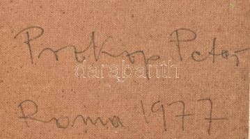 Prokop Péter (1919-2003): Kezek, Róma, 1977.
Olaj, farost, jelezve jobbra lent, hátoldalán autográf...