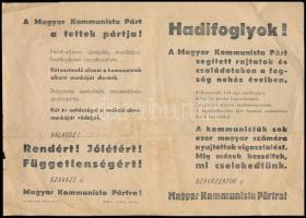 1945 Mit tett az MKP ismertető füzet + Magyar Kommunista Párt a tettek pártja választási röplap 30x20 cm