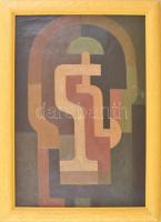 Jakobovits Miklós (1936-2012): Alakzatok 1. Olaj, karton, jelzett a hátoldalán. Fakeretben. 38x26,5 ...